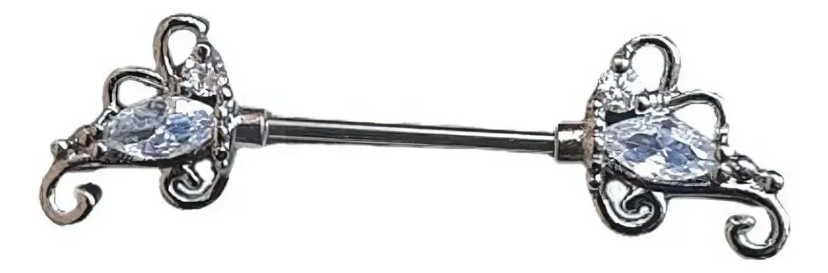 Piercing Aço Mamilo Flor Zirconias 1,2mm