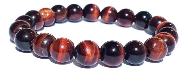 Pulseira Pedra Olho Boi Natural Esfera Tamanho 8 Mm Proteção
