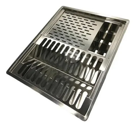 Escorredor Gourmet Embutir Inox Umido Louça Pratos Copos