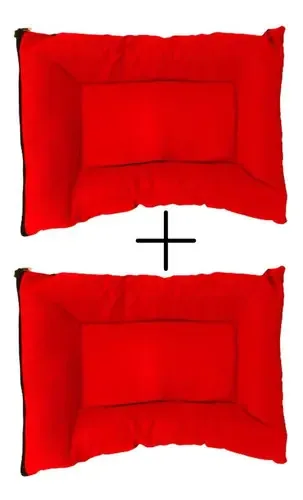 Kit 02 Camas Futon Cachorro Colchonete Colchão Pet Grande Cor Vermelho E Vermelho