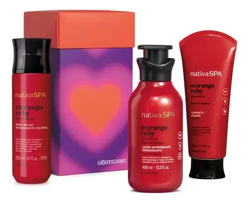 Presente Feminino Nativa Spa Morango Ruby (3 Itens