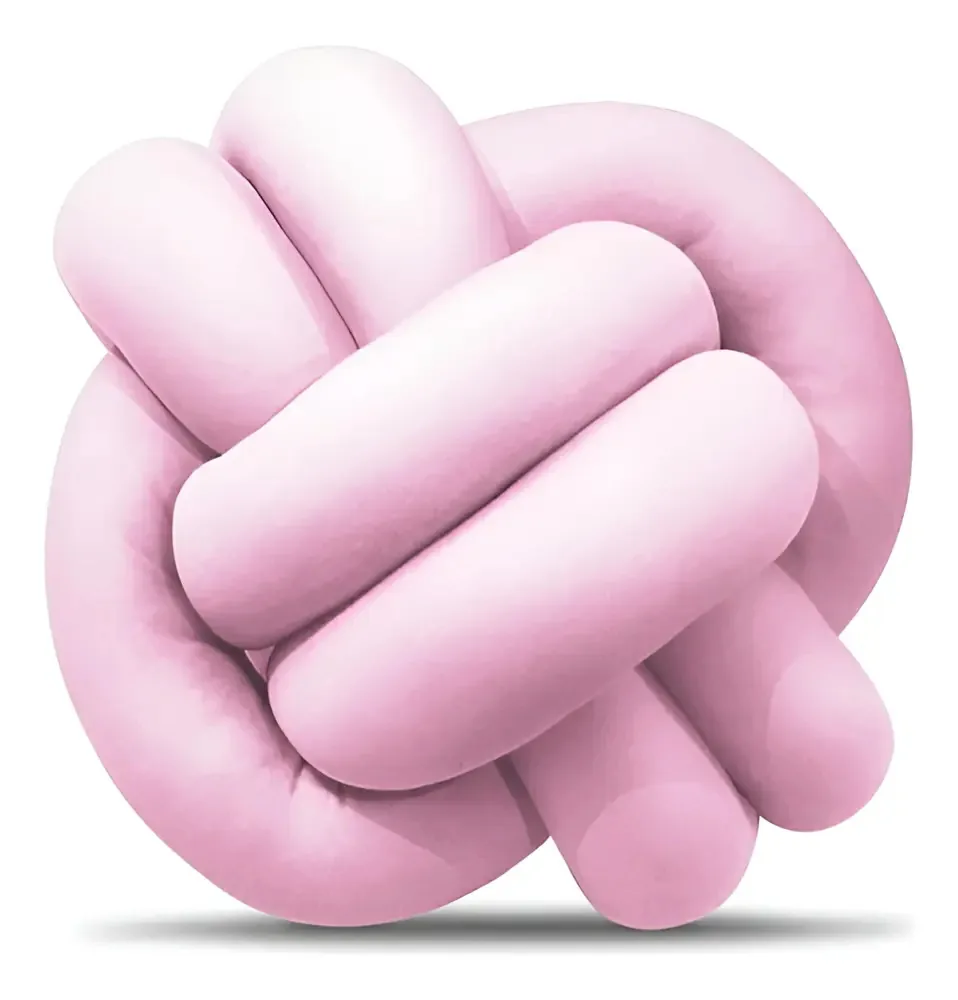 Almofada Nó Escandinavo Decorativa Nozinho Sofa Luxo Baratas Cor Rosa BB