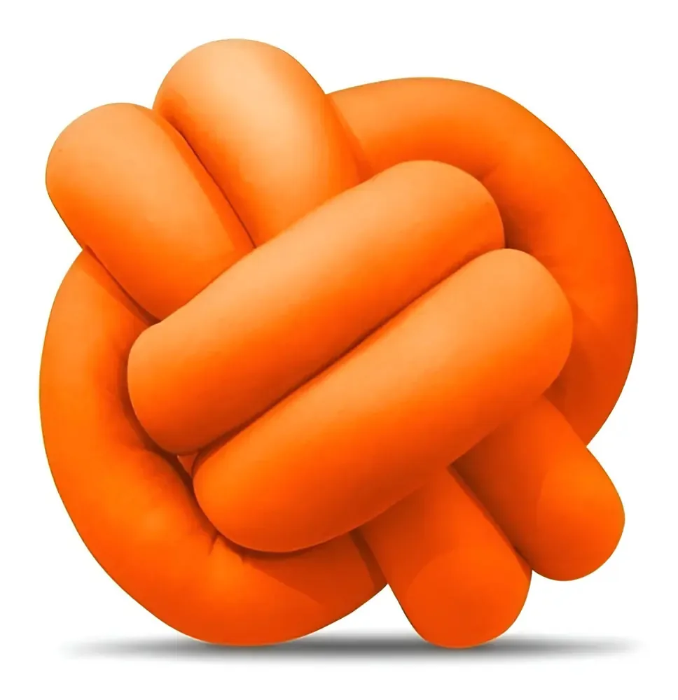 Almofada Nó Escandinavo Decorativa Nozinho Sofa Luxo Baratas Cor Laranja