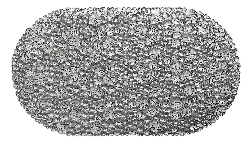 Ventosas antiderrapantes de PVC rosa amalfi, tapete de banho, cor transparente