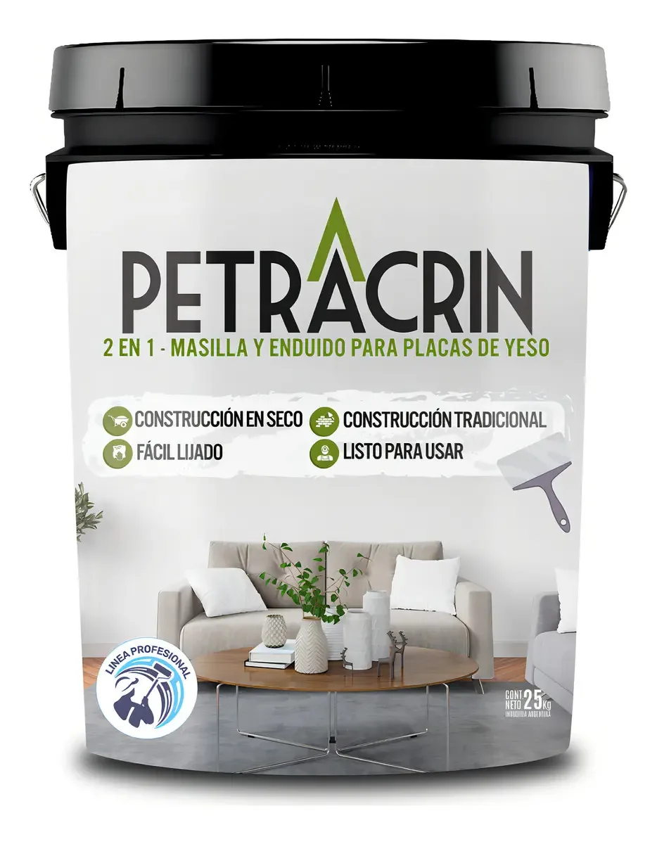 Massa e endurecimento 2 em 1 para placas de gesso Petracrin