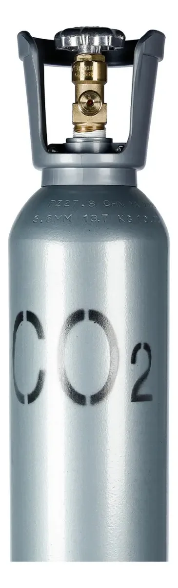 Cilindro CO2 Aço Vazio Sem Gás Chopp Solda Aquário Eventos Paintball Capacete Alça 7,6Kg 10L Não Homologado Válvula CGA320 Norma ISO9809-3