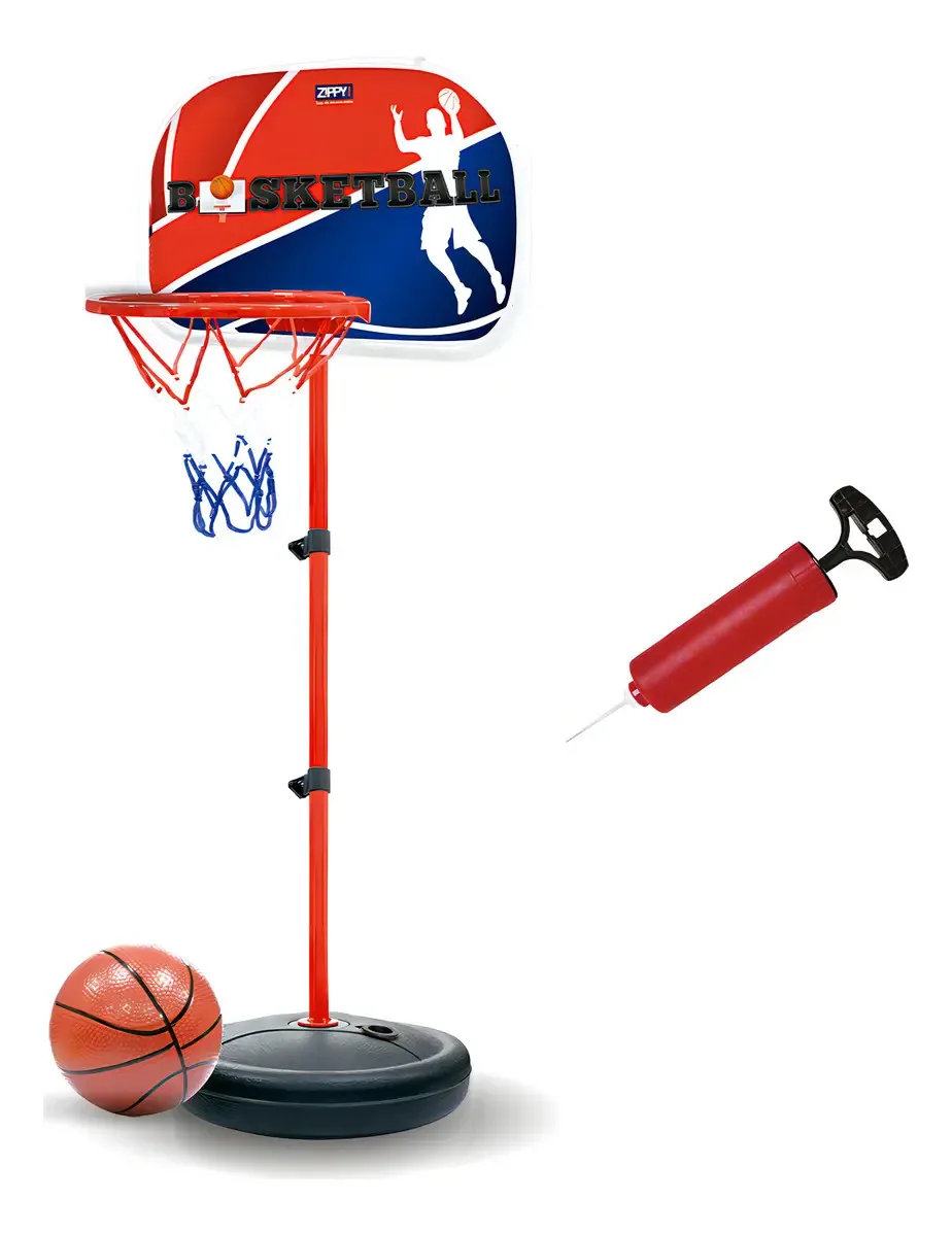 Mini Cesta De Basquete Bola E Bomba Altura Regulável 122-170