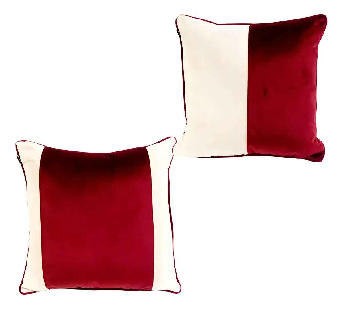 2 Almofadas Cheias Diva Quadrada Vermelho 50x50 Poliéster