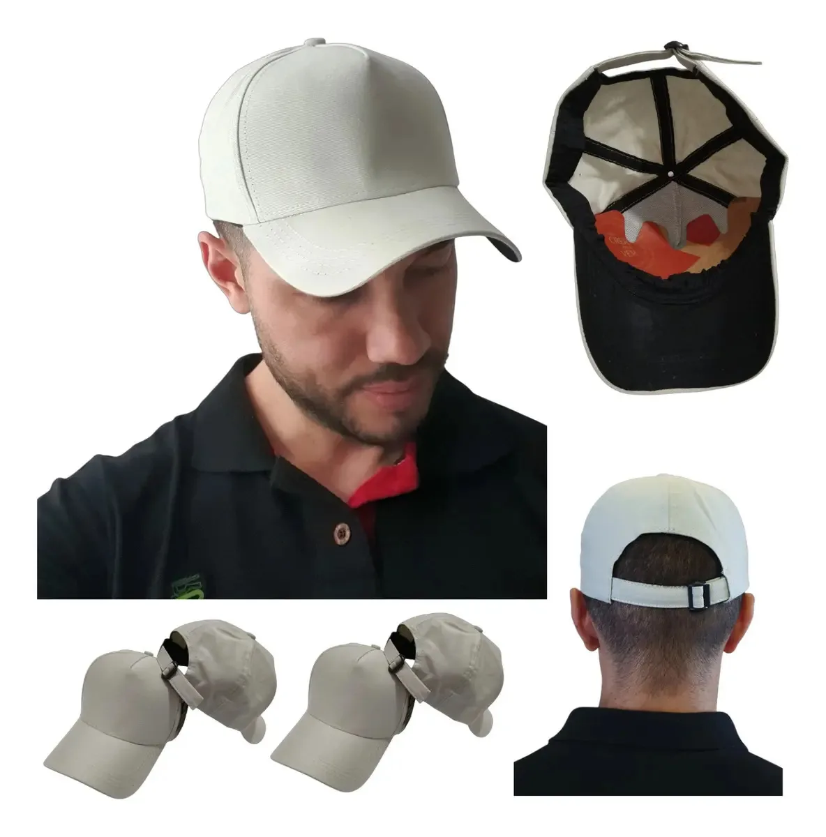 Kit 10 Bonés Aba Curva Bege Fitão Tamanho 58 Personalizar Líso