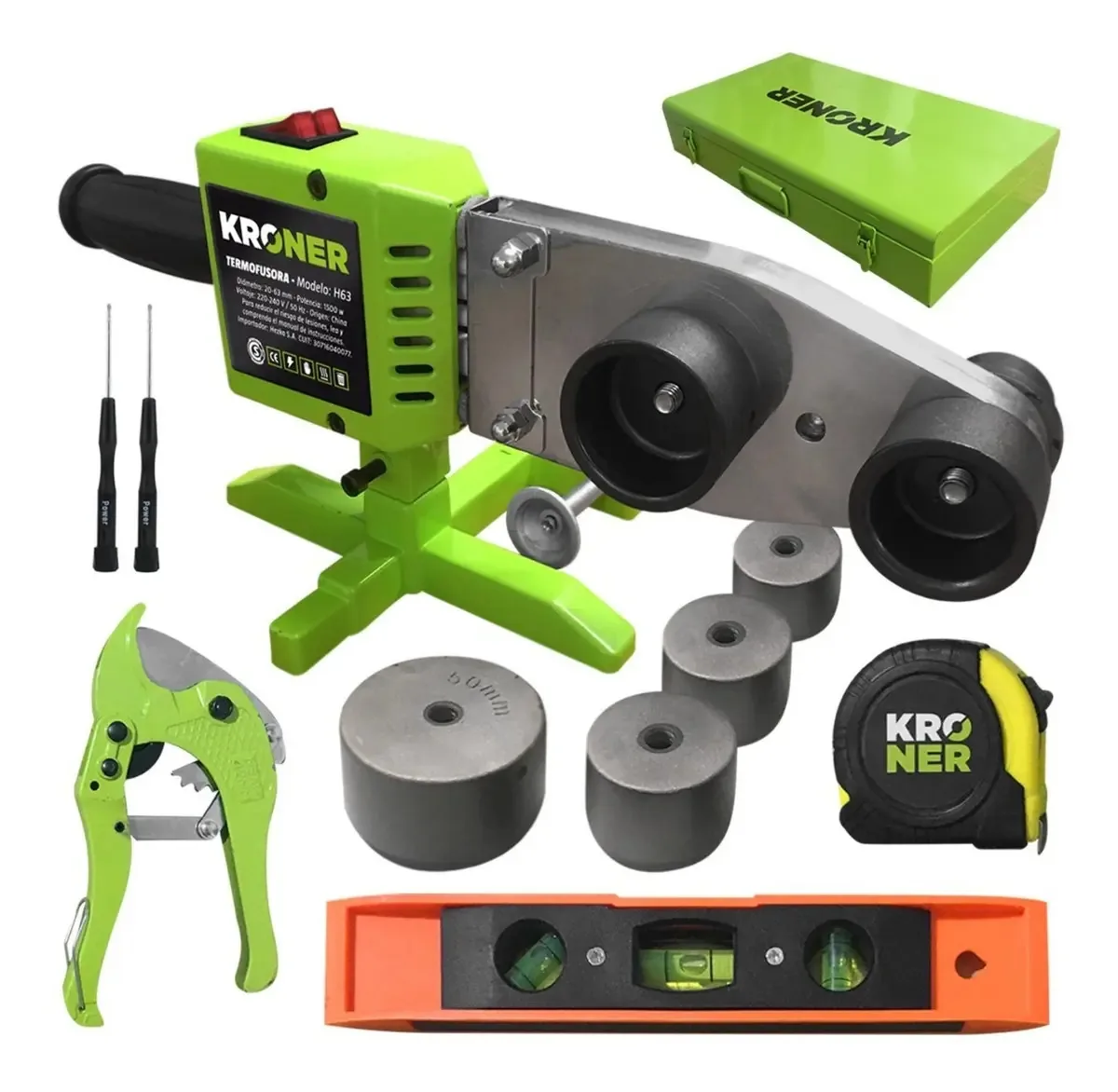 Kit completo de termofusor profissional Kroner 1500 Watts