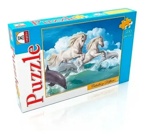 Puzzle 500 peças de cavalos e golfinhos 282 E. Completo