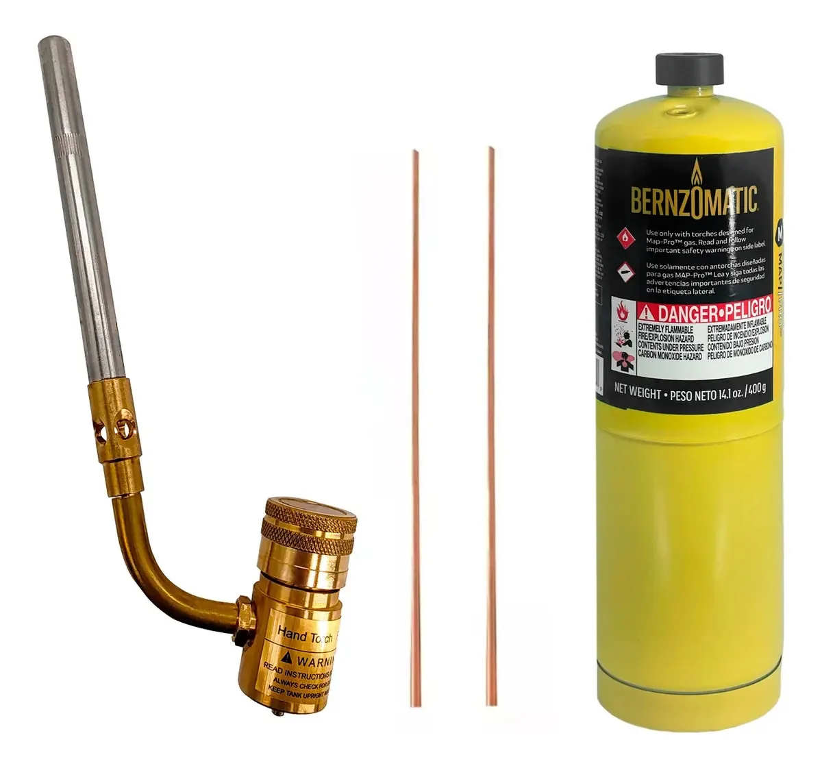 Tocha de soldagem + Gas Map Pro + Barra de resfriamento