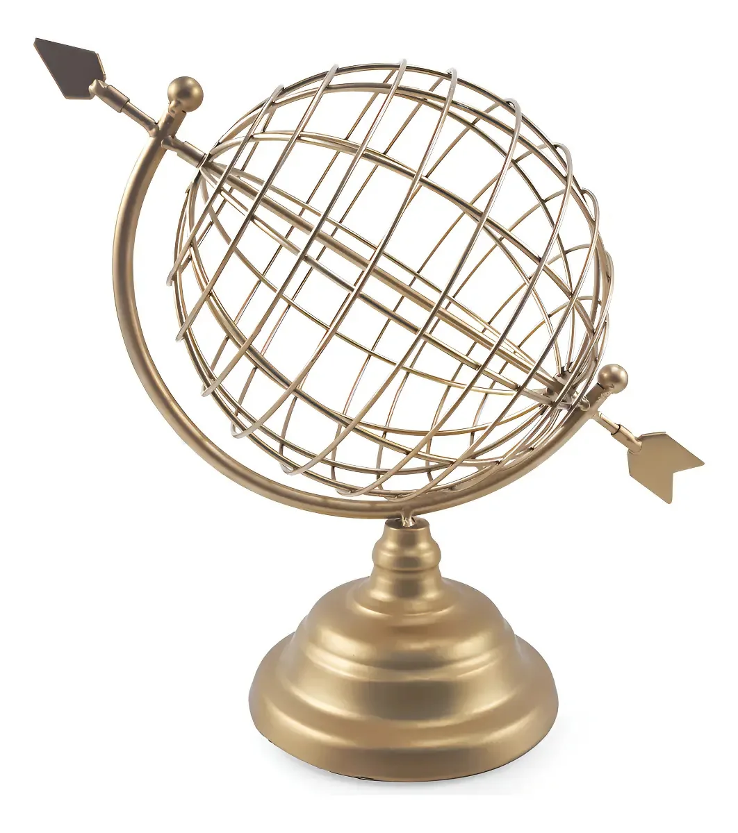 Globo de Mesa Decorativo Negocio de Genio Dourado em Metal 30cm