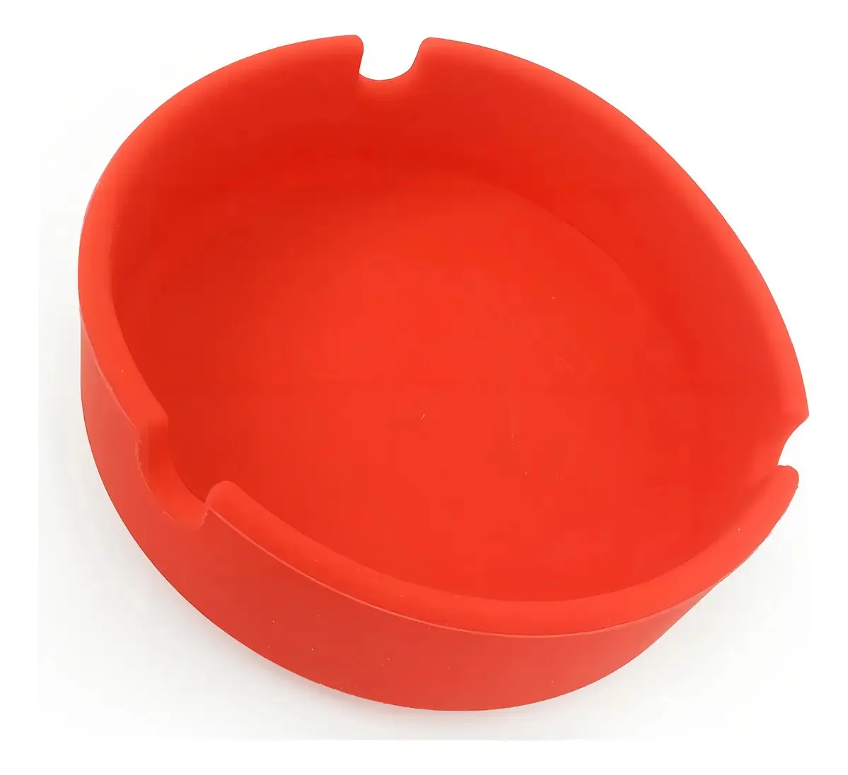 Kit 3 Cinzeiros De Silicone Não Derrete Modelo Redondo Cor Vermelho