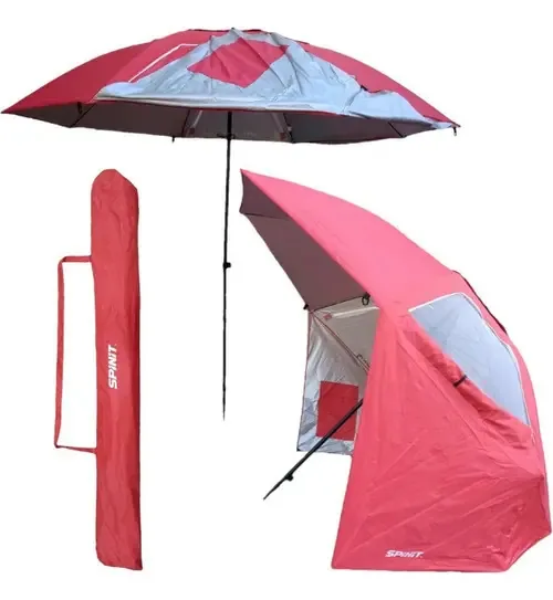 Guarda-sóis Spinit Sombrilla Abside- vermelho com desenho liso