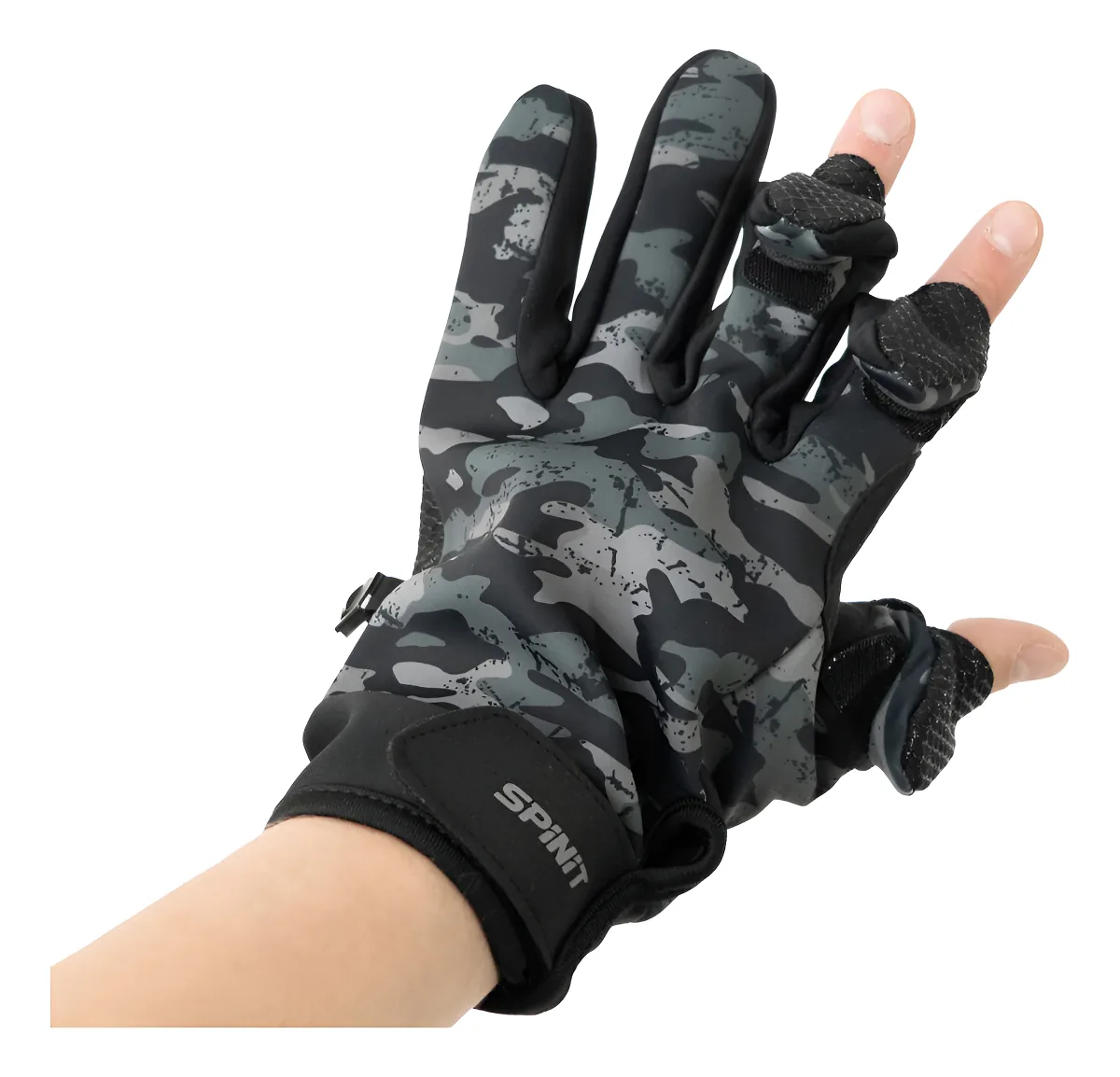 Luvas camufladas Spinit, motocicleta ideal para caça e pesca