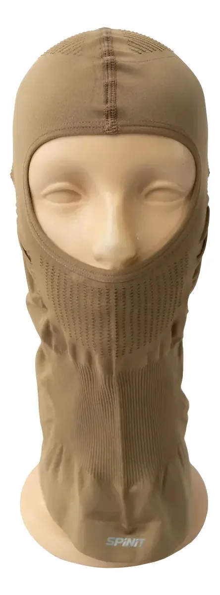 Balaclava tática impermeável Spinit, pesca, montanhismo, cor cáqui, design de tecido liso, tamanho único