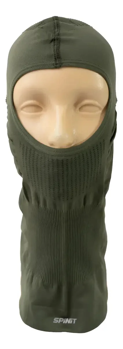 Balaclava tática impermeável Spinit, pesca, montanhismo, cor verde, design de tecido liso, tamanho único