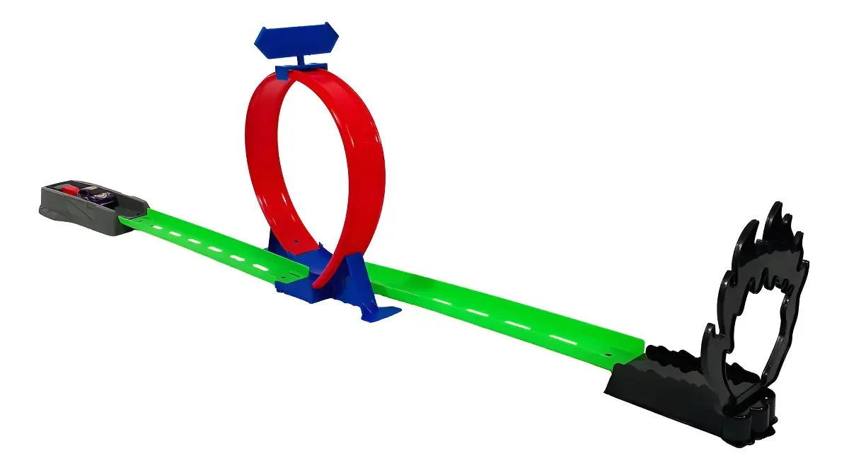 Pista Track Racing com Looping 105cm Verde Brinquedo Hot Wheels