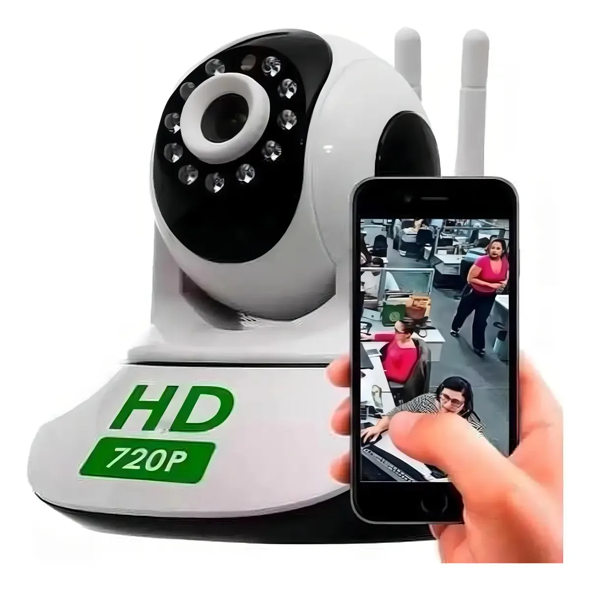 Câmera Wi-fi Babá Eletrônica Visão Noturna 720p 3 Antenas