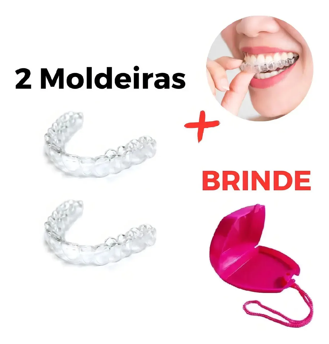 2 Placas Anti Bruxismo + Estojo Roxo Moldeira Silicone