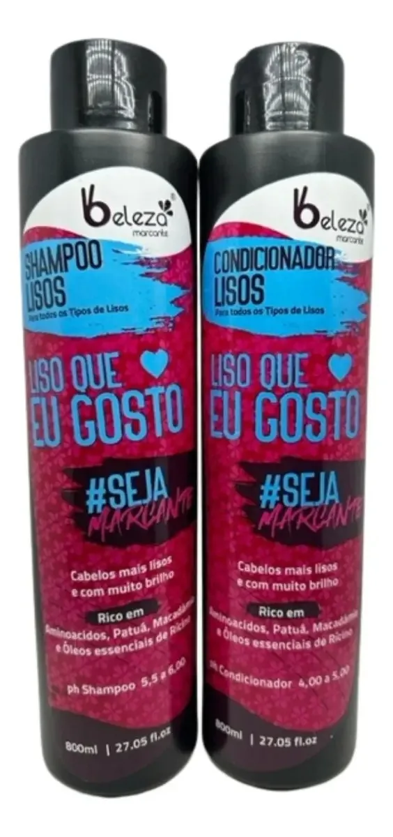 Kit Beleza Marcante Cabelos Lisos Shampoo Cond 800ml