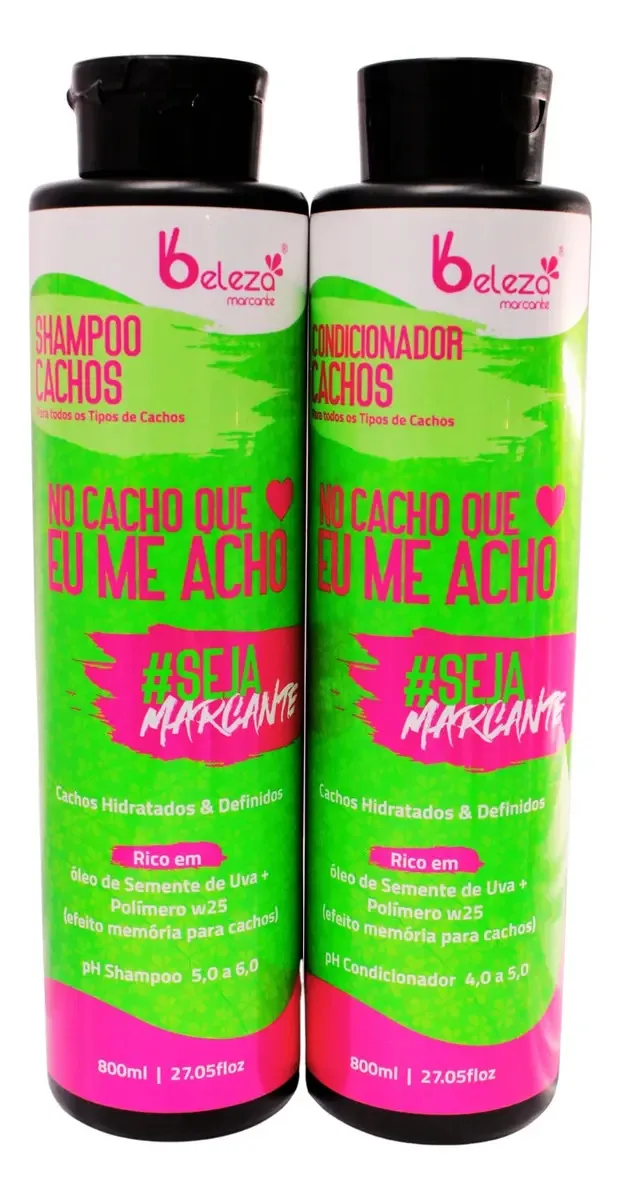 Kit Beleza Marcante Cabelos Cacheados Shampoo Cond 800ml