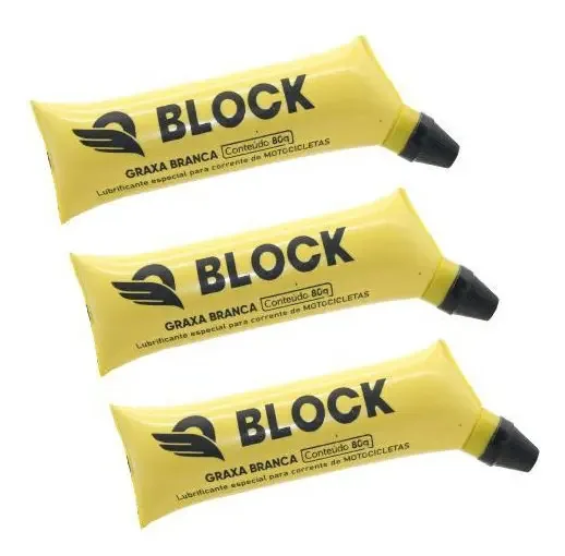 Graxa Branca Block Corrente Moto Lítio Resistência Corrosão