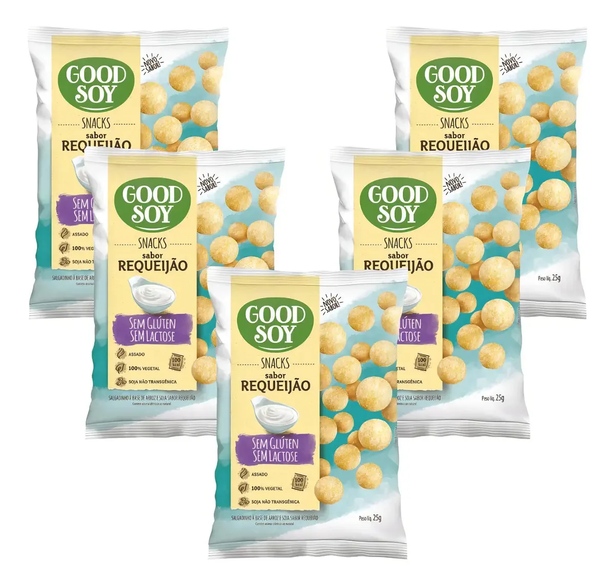Kit 5 Goodsoy Snacks Requeijão 25g
