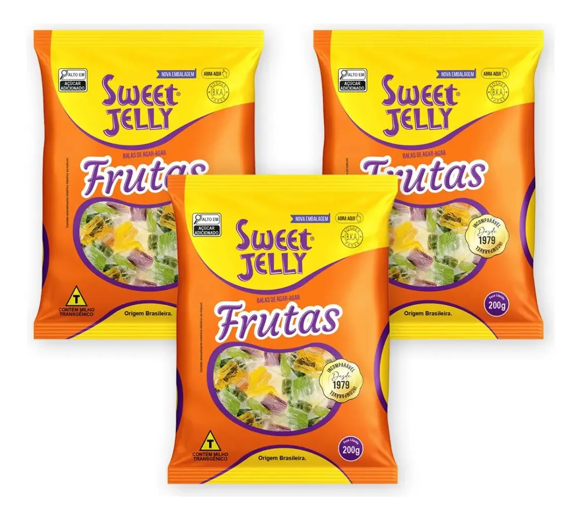 Kit C/ 3 Sweet Jelly Balas De Algas Marinhas 200g