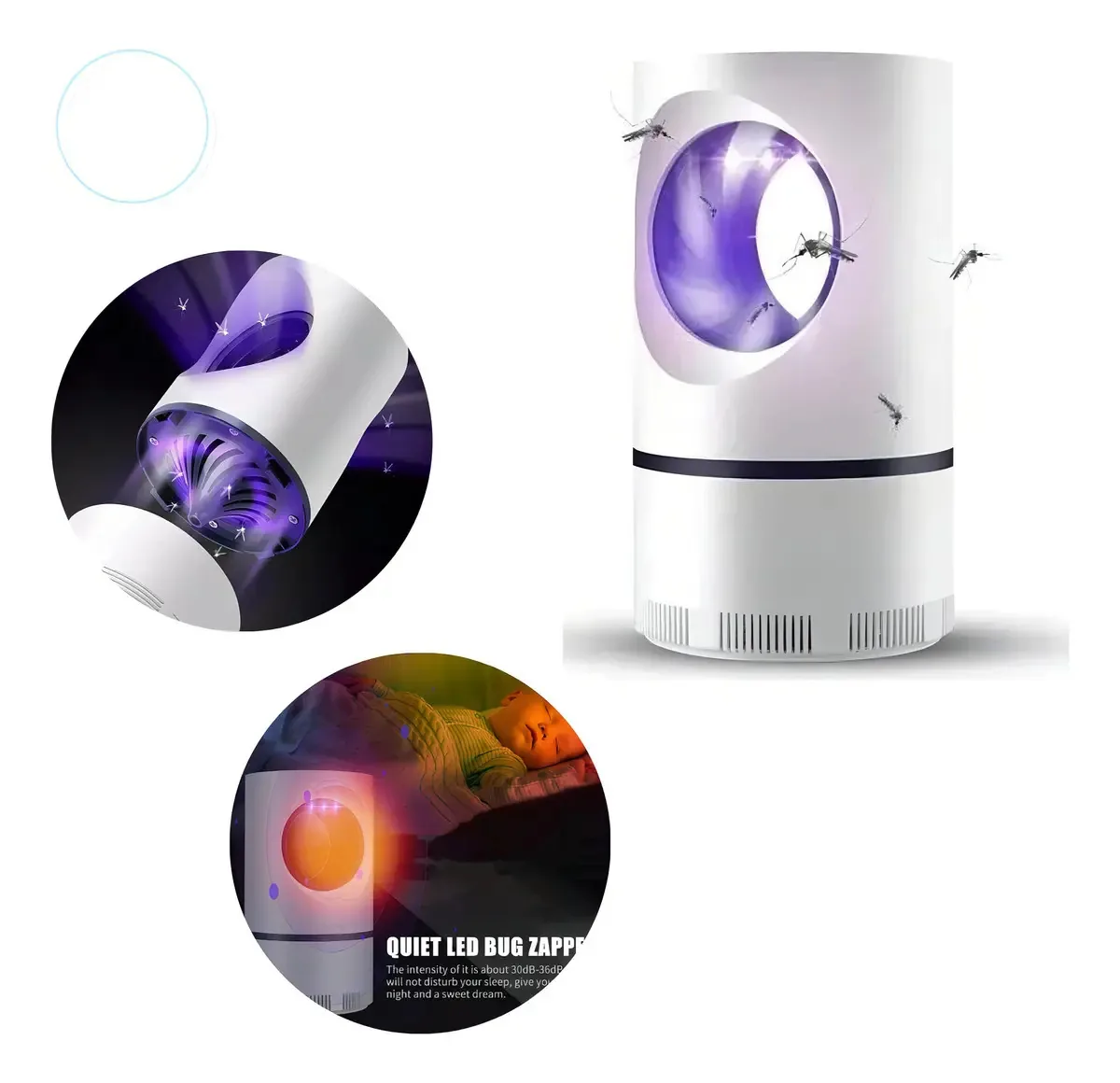 Lâmpada Mata Mosquito LED Portátil para Insetos e Pernilongos