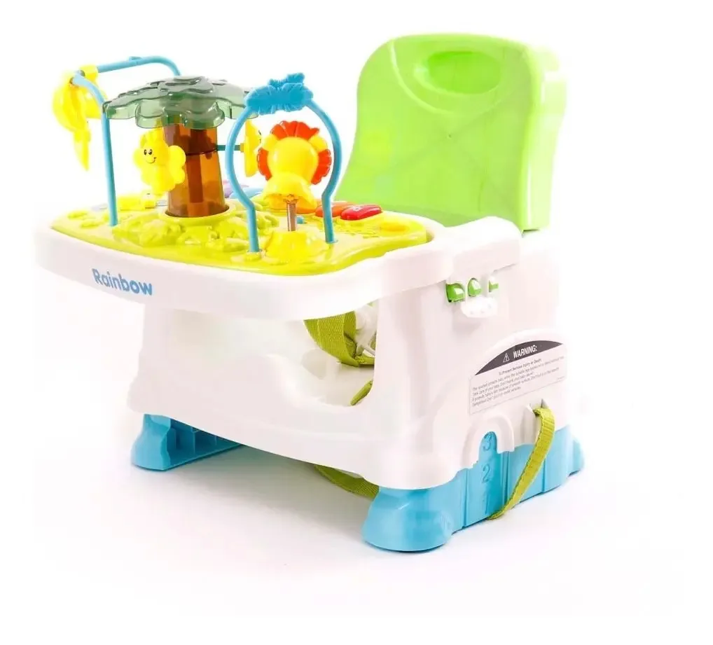 Cadeira de alimentação para bebês com altura ajustável Rainbow Selva Green