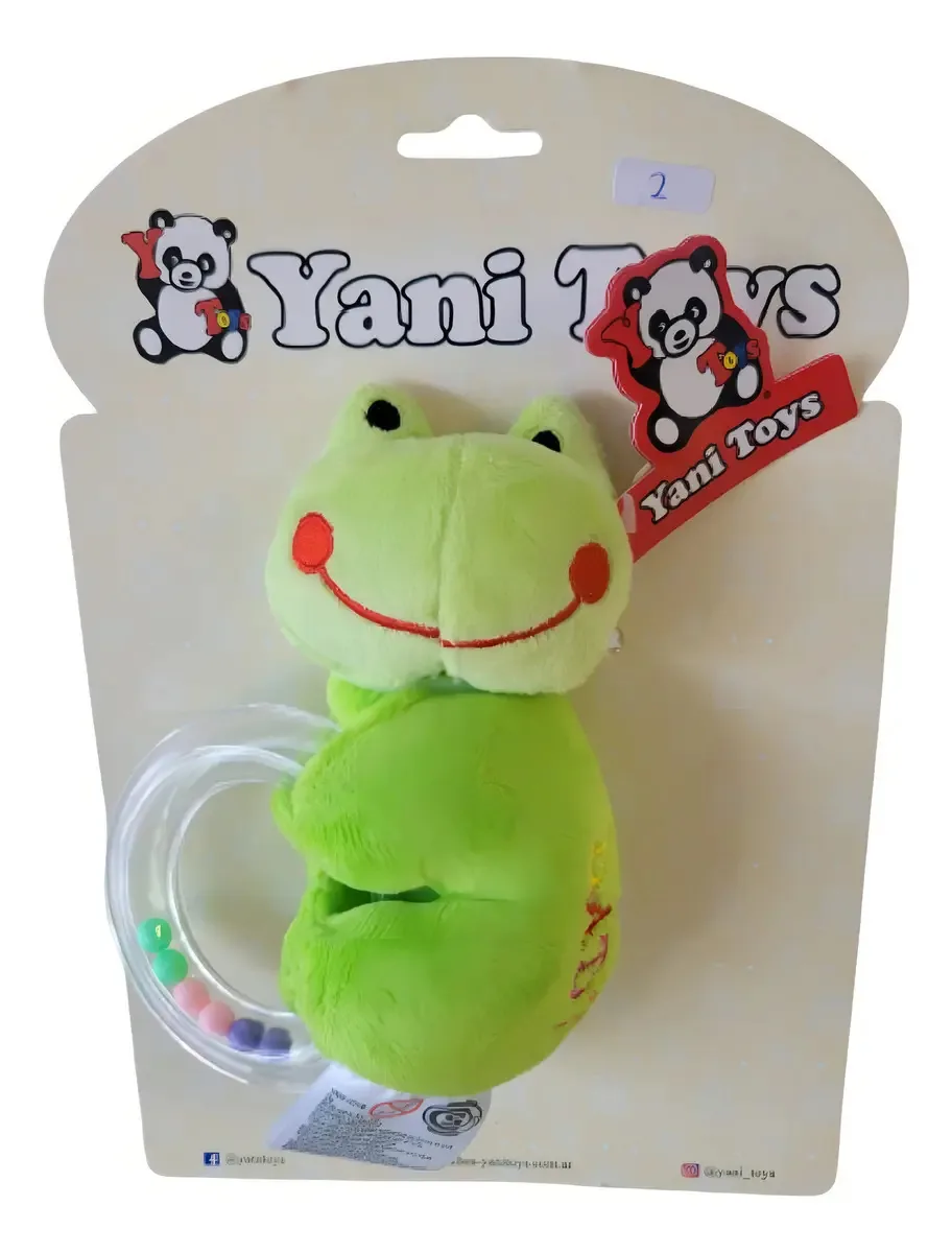 Animamalitos Color Sapo Animal Design Transparent Grip Rattle