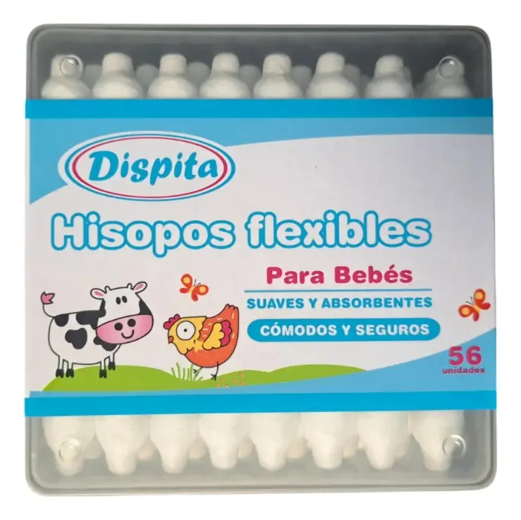 Cotonetes flexíveis com tampa para bebês Dispita X56u