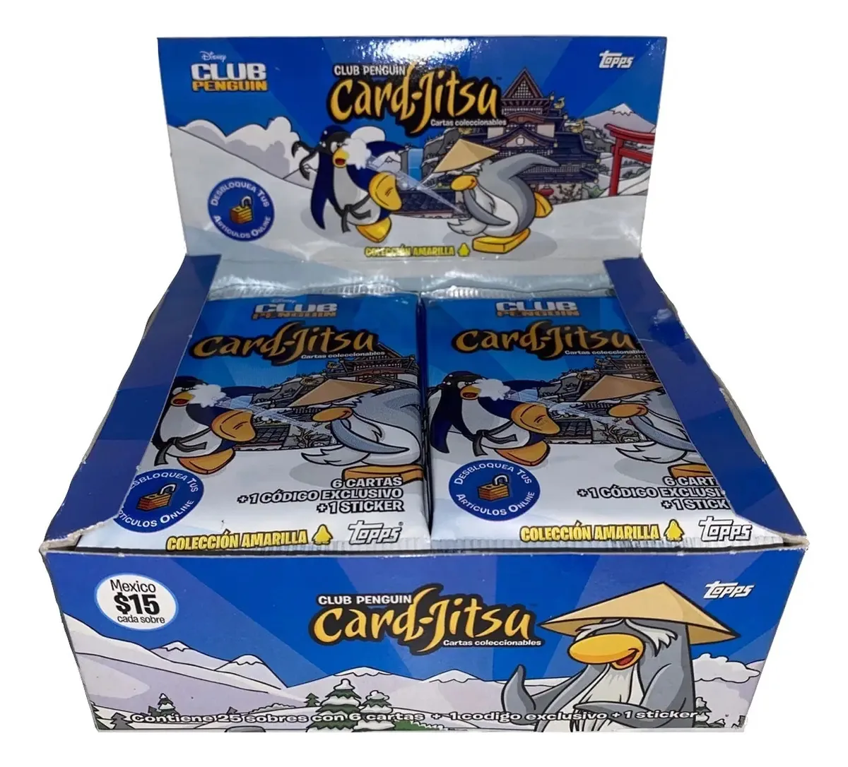 10 pacotes de cartas colecionáveis Card-jitsu Club Penguin