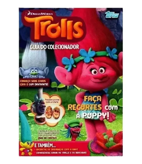 Cards Colecionáveis Guia Do Colecionador Porta Cards Trolls Idioma Português