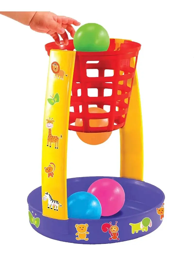 Cesta de basquete infantil para bebês com 4 bolas infantis