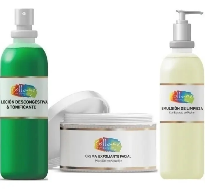 Kit Facial Básico de Limpeza Cosmetologia Colágeno Por 500ml