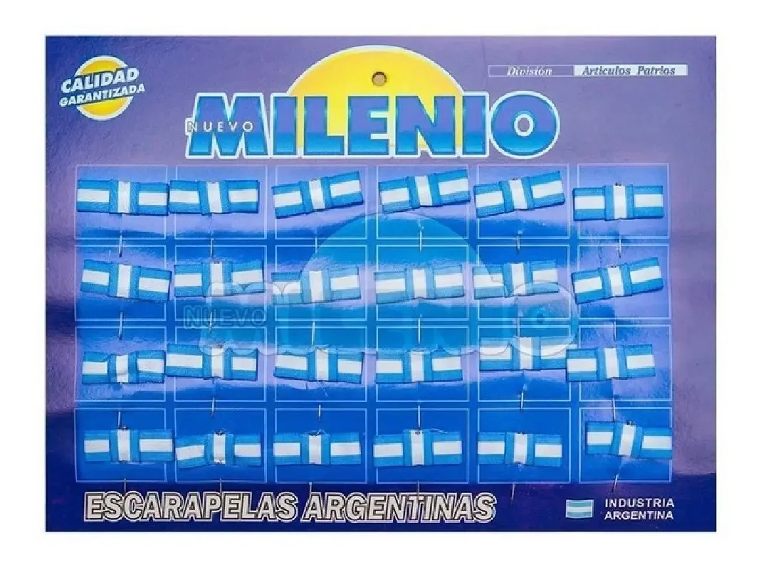 Escarapela Prendedor Moño Blister X24 Milenio