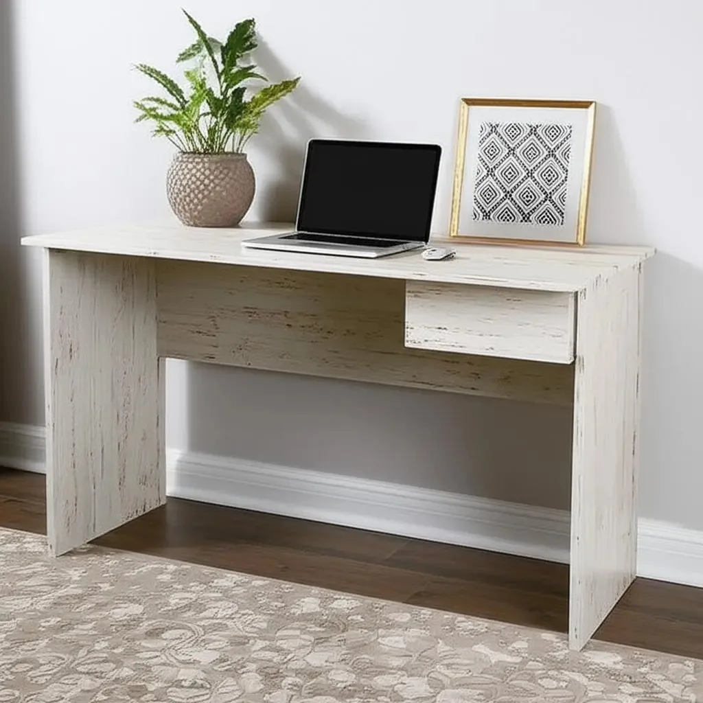 Mesa com gaveta, melamina, PC, notebook, móveis de escritório, cor de Veneza