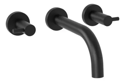 Torneiras para lavatório de parede Hidromet Jet Black Black Ceramic Black
