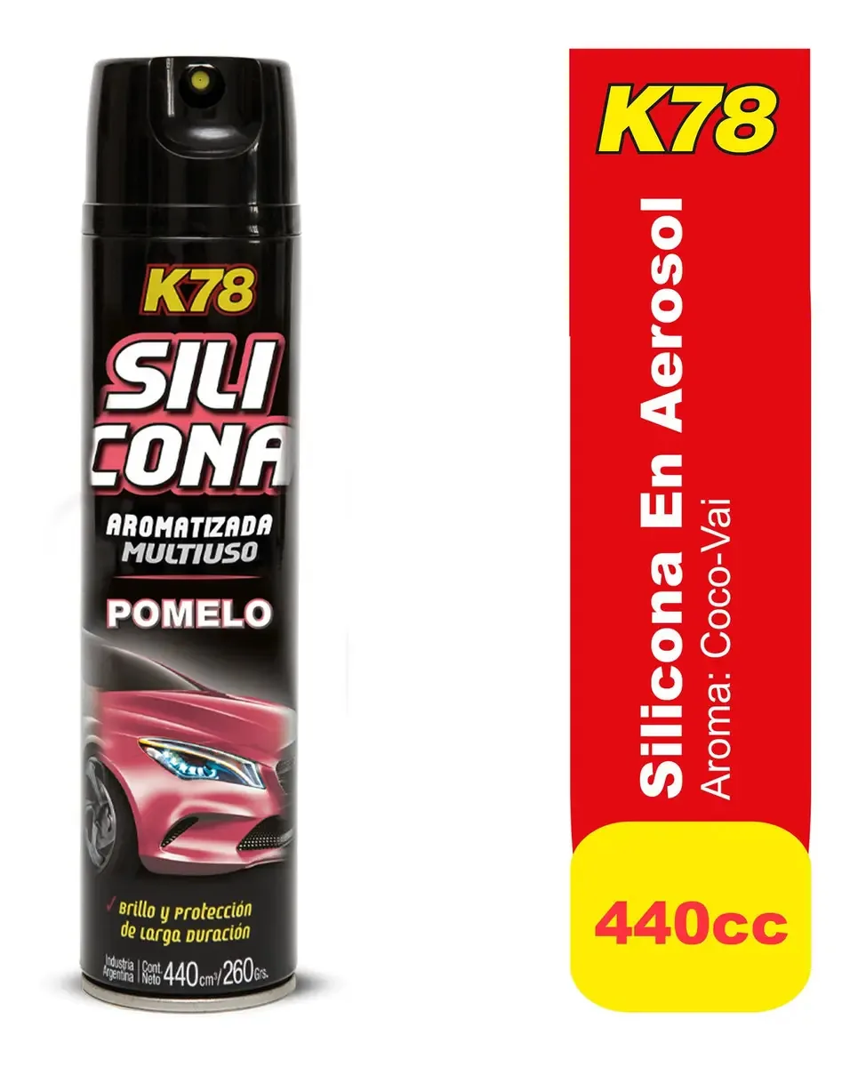Cera de aerossol automotivo K78 em garrafa, aerossol de silicone, toranja, 440 ml