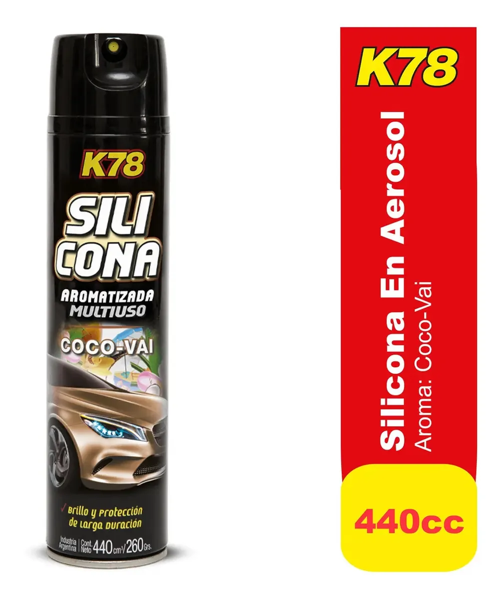 Aerossol automotivo K78 Cera em spray de silicone e coco 440ml