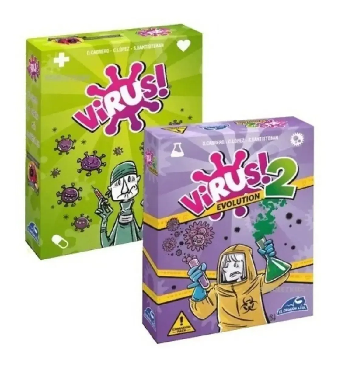 Jogo de cartas Combo Virus + Virus 2 Expansion Blue Dragon