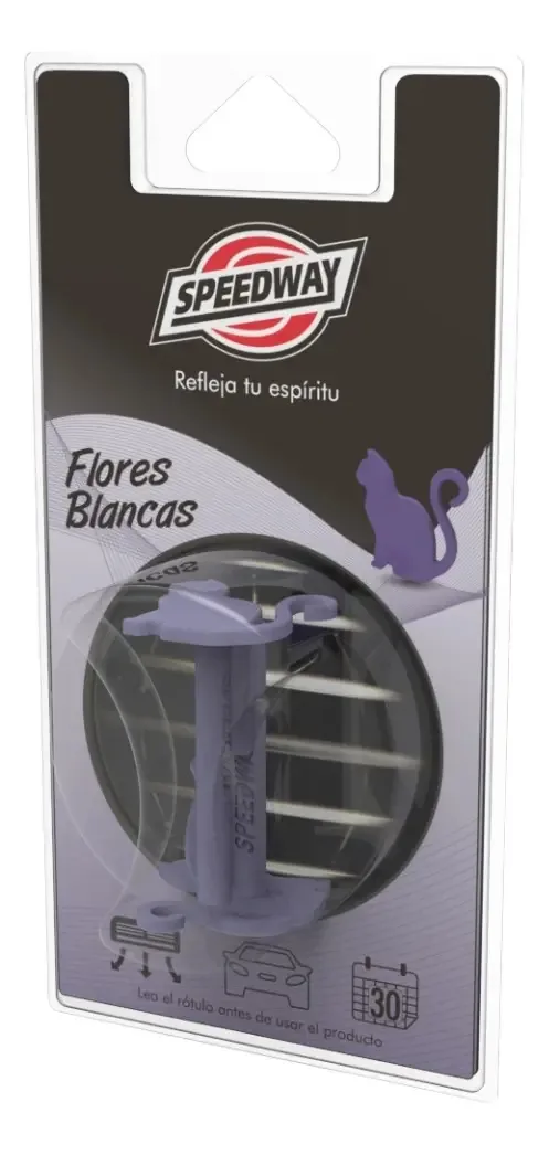 Clipe de purificador de ar Speedway - Grid - Cat - Flores violetas brancas