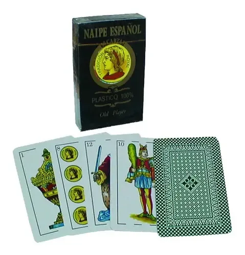 50 jogos de tabuleiro de cartas espanhóis 100% plásticos