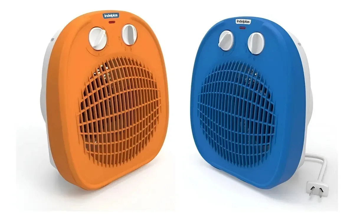 Aquecedores Combo 2: Aquecedores de baixa energia, 1800w, cores azul e laranja