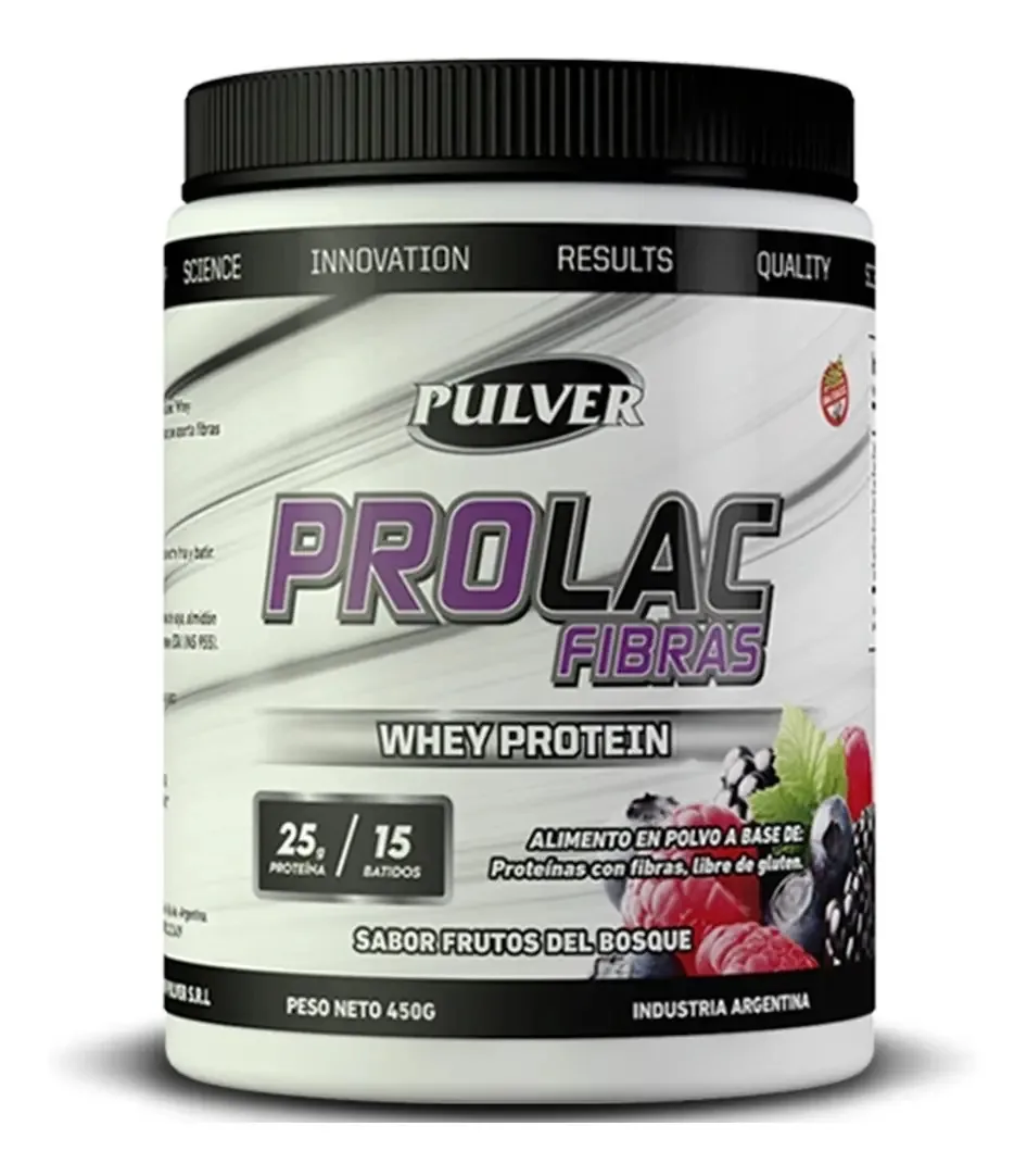 Proteína de soro de leite Prolac Fibras X 450 G. em pó