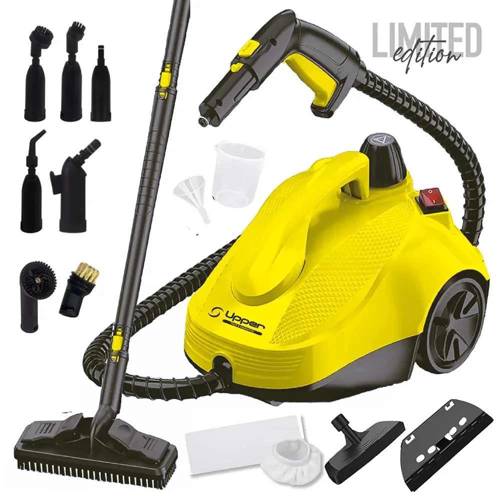 Limpador a vapor Upper 2l 2000 W 106° + 15 acessórios de limpeza profunda