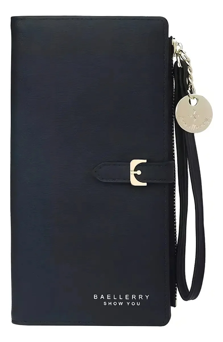 Carteira para celular feminina Carteira feminina Fashion Coin Black